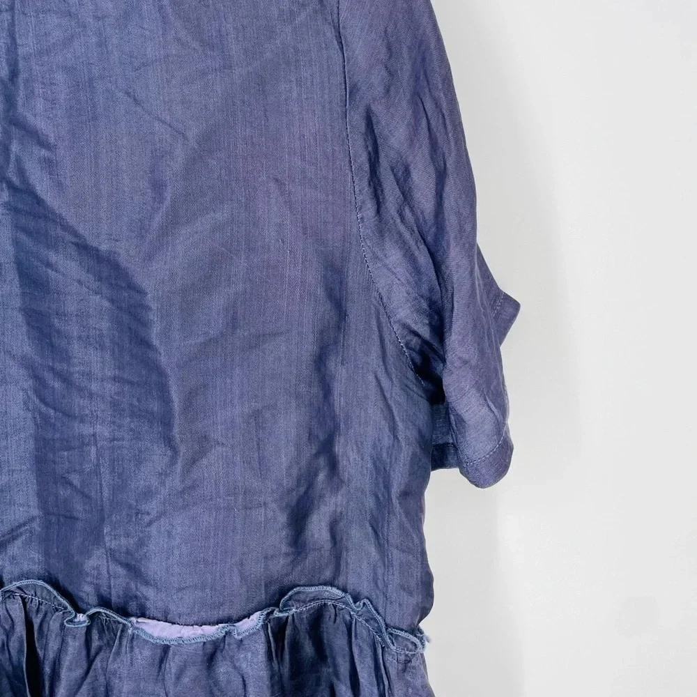 Chan Luu Silk Blend Baby Doll Top in Dark Blue Size M - Picture 7 of 16